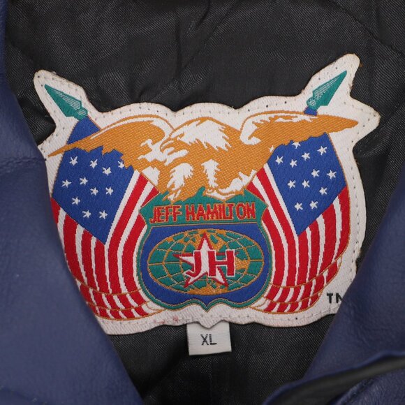 VINTAGE JEFF HAMILTON St. Louis Rams NFL Leather Jacket Size XL - Picture 6 of 13